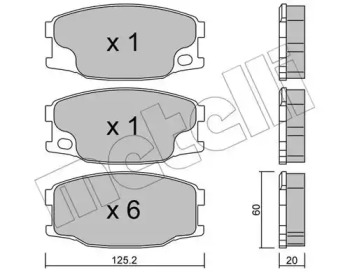 Комплект тормозных колодок METELLI 22-0622-0