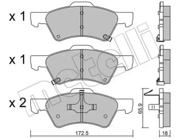 Комплект тормозных колодок METELLI 22-0623-0