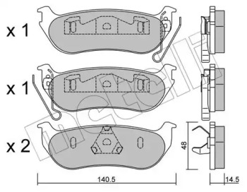 Комплект тормозных колодок METELLI 22-0627-0