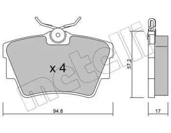 Комплект тормозных колодок, дисковый тормоз METELLI 22-0635-0