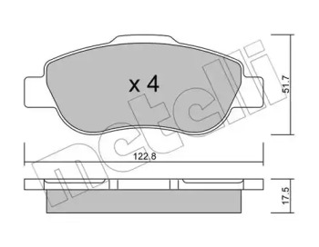 Комплект тормозных колодок METELLI 22-0638-0