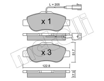 Комплект тормозных колодок METELLI 22-0638-1