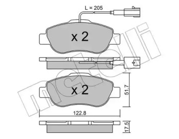 Комплект тормозных колодок METELLI 22-0638-2