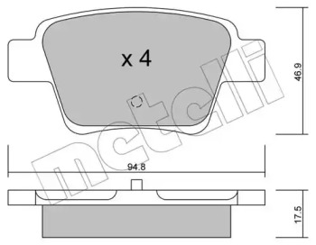 Комплект тормозных колодок METELLI 22-0639-0