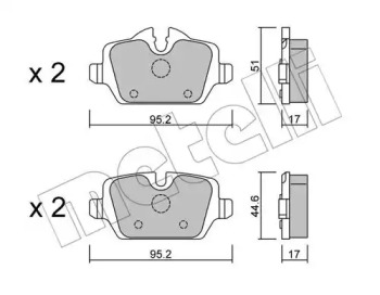 Комплект тормозных колодок METELLI 22-0641-0