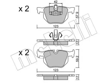 Комплект тормозных колодок METELLI 22-0643-0