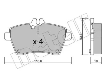 Комплект тормозных колодок METELLI 22-0646-0