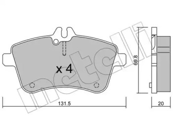 Комплект тормозных колодок METELLI 22-0647-0