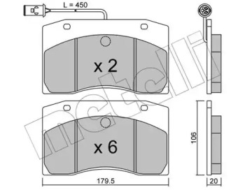 Комплект тормозных колодок METELLI 22-0649-0