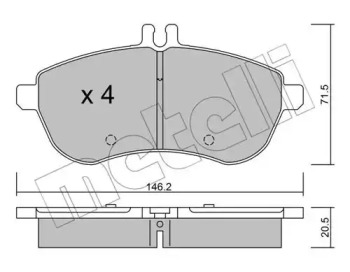 Комплект тормозных колодок METELLI 22-0665-0