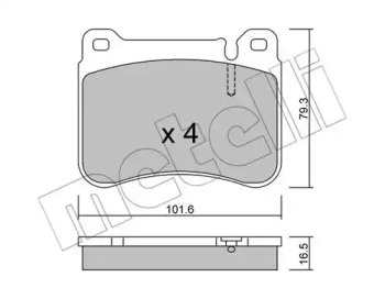 Комплект тормозных колодок METELLI 22-0668-0