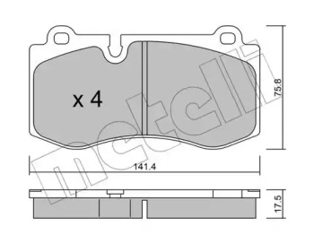 Комплект тормозных колодок METELLI 22-0669-0