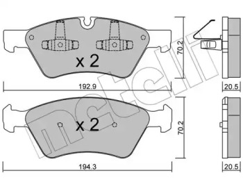 Комплект тормозных колодок METELLI 22-0670-0