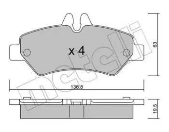 Комплект тормозных колодок METELLI 22-0672-0