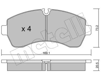 Комплект тормозных колодок METELLI 22-0673-0