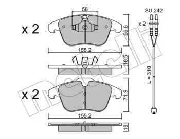 Комплект тормозных колодок METELLI 22-0675-5K