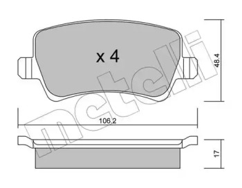 Комплект тормозных колодок METELLI 22-0676-0