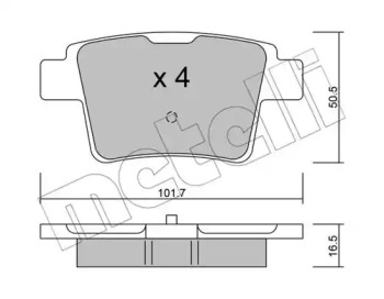 Комплект тормозных колодок METELLI 22-0677-0