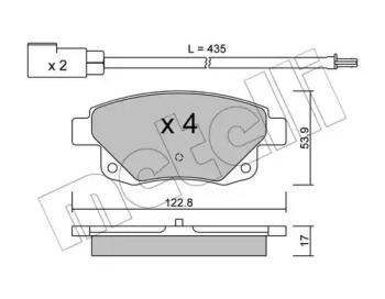 Комплект тормозных колодок METELLI 22-0681-0