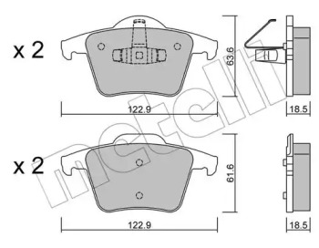 Комплект тормозных колодок METELLI 22-0688-0