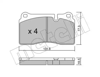 Комплект тормозных колодок METELLI 22-0695-0