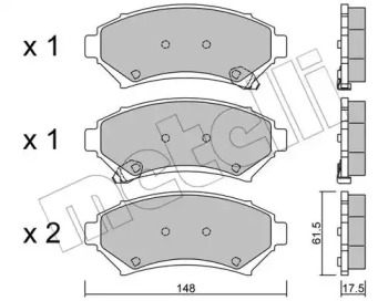 Комплект тормозных колодок METELLI 22-0696-0