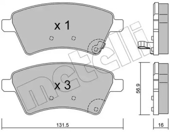 Комплект тормозных колодок METELLI 22-0702-0