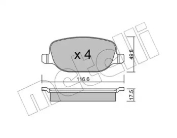 Комплект тормозных колодок METELLI 22-0704-0