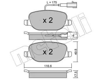 Комплект тормозных колодок METELLI 22-0704-1