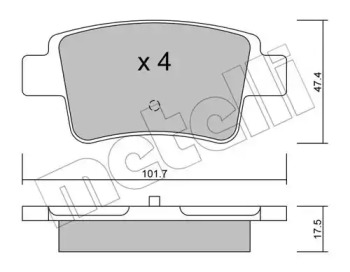 Комплект тормозных колодок METELLI 22-0705-0