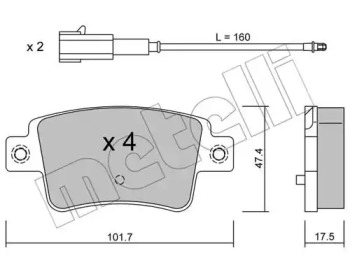 Комплект тормозных колодок METELLI 22-0705-1