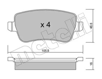 Комплект тормозных колодок METELLI 22-0706-0