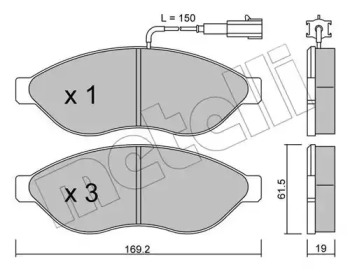 Комплект тормозных колодок METELLI 22-0708-0