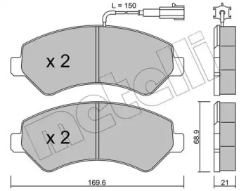 Комплект тормозных колодок METELLI 22-0709-2