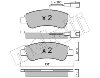 Комплект тормозных колодок METELLI 22-0710-1