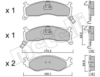 Комплект тормозных колодок METELLI 22-0714-0