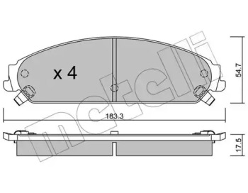 Комплект тормозных колодок METELLI 22-0717-0