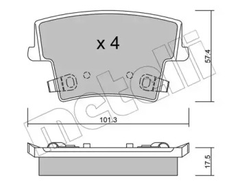 Комплект тормозных колодок METELLI 22-0718-0