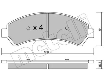 Комплект тормозных колодок METELLI 22-0721-0