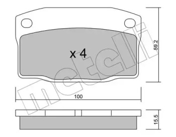 Комплект тормозных колодок METELLI 22-0726-0