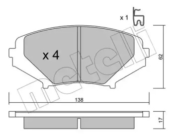 Комплект тормозных колодок METELLI 22-0732-0