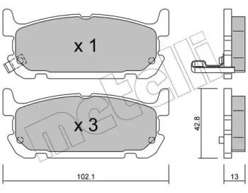 Комплект тормозных колодок METELLI 22-0734-0