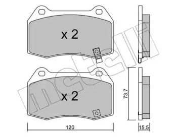 Комплект тормозных колодок METELLI 22-0738-0