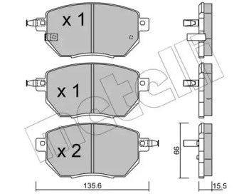 Комплект тормозных колодок METELLI 22-0741-0