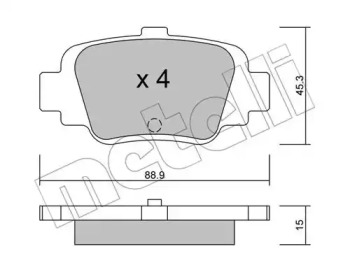 Комплект тормозных колодок METELLI 22-0742-0