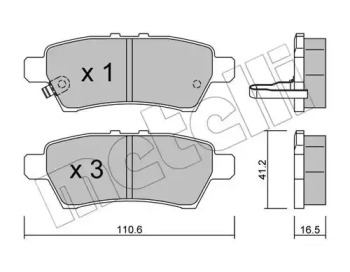 Комплект тормозных колодок METELLI 22-0744-0