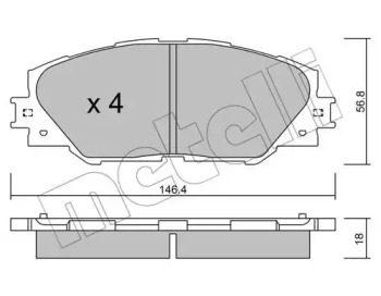 Комплект тормозных колодок METELLI 22-0748-0