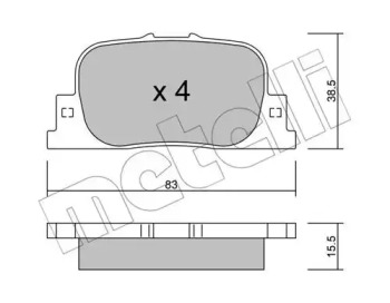 Комплект тормозных колодок METELLI 22-0752-0