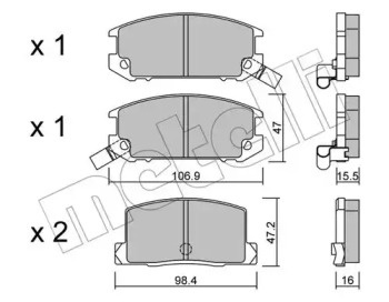 Комплект тормозных колодок METELLI 22-0754-0