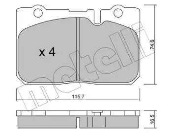 Комплект тормозных колодок METELLI 22-0757-0